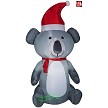 6.5' Gemmy Airblown Inflatable Christmas Koala Bear Wearing Santa Hat 