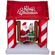 7' Gemmy Airblown Inflatable Animated Santa & Mrs. Claus Sitting On Porch Swing Scene 