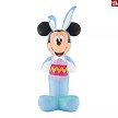 4' Gemmy Airblown Inflatable Disney's Mickey Mouse in Blue Bunny Suit w/ Easter Egg 