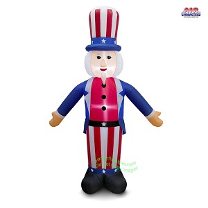 8' Air Blown Inflatable Patriotic Uncle Sam 